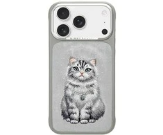 „Nimmy Lucky Fashion Cat“ „MagSafe“ dėklas, skirtas „iPhone 17 Pro“ – pilka