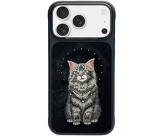 Dėklas NIMMY case LUCKY FASHION CAT compatible with MagSafe for IPHONE 18 Pro/17 Pro juodas