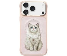 „Nimmy Lucky Fashion Cat“ „MagSafe“ dėklas, skirtas „iPhone 17 Pro Max“ – rožinis