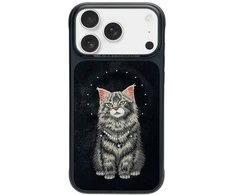 Dėklas NIMMY case LUCKY FASHION CAT compatible with MagSafe for IPHONE 18 Pro Max/17 Pro Max juodas