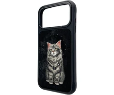 Dėklas NIMMY case LUCKY FASHION CAT compatible with MagSafe for IPHONE 18 Pro/17 Pro juodas