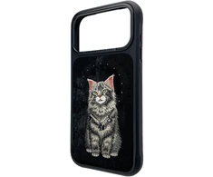 Dėklas NIMMY case LUCKY FASHION CAT compatible with MagSafe for IPHONE 18 Pro Max/17 Pro Max juodas