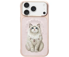 Dėklas NIMMY case LUCKY FASHION CAT compatible with MagSafe for IPHONE 18 Pro/17 Pro pink