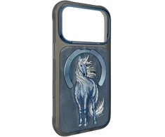 Dėklas NIMMY case MAGNETIC FANTASY ANIMAL UNICORN compatible with MagSafe for IPHONE 18 Pro/17 Pro mėlynas