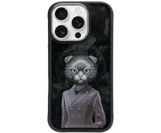 „Nimmy Magnetic“ madingas mielas augintinio formos „MagSafe“ dėklas, skirtas „iPhone 16 Pro Max“ - juodas