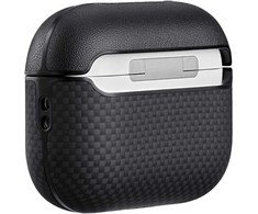 Dėklas PITAKA Aramid Fiber skirtas AirPods Pro 3 juodos spalvos-pilkos spalvos