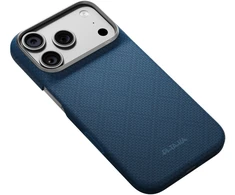 Dėklas PITAKA Edge Argyle MagSafe dėklas, skirtas iPhone 18 Pro / 17 Pro, vidurnakčio mėlyna