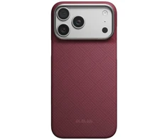 PITAKA Edge Case Argyle MagSafe dėklas, skirtas iPhone 18 Pro Max / 17 Pro Max, bordo spalvos