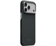 Dėklas PITAKA Edge Argyle MagSafe, skirtas iPhone 18 Pro Max / 17 Pro Max, bazalto juodas
