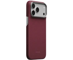 PITAKA Edge Case Argyle MagSafe dėklas, skirtas iPhone 18 Pro Max / 17 Pro Max, bordo spalvos
