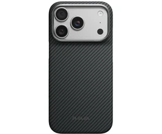 Dėklas Burga Pitaka Edge Case, Juodas/Pilkas Twill – iPhone 18/17 Pro