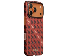 Dėklas PITAKA Edge Case Happiness Rides In do iPhone 17 Pro Max cinnabar steed