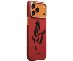 Dėklas PITAKA Edge Case Ink Horse Painting iPhone 17 Pro cinnabar
