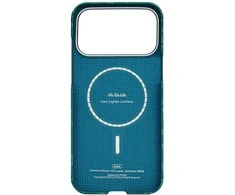 PITAKA itin plonas monograminis „MagSafe“ dėklas, skirtas „iPhone 17 Pro Max“, aukso ir žalios spalvos