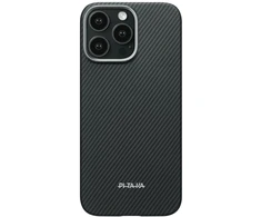 Dėklas PITAKA Ultra-Slim PitaTap MagSafe do iPhone 16 Pro Max juoda pilka