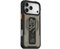 Dėklas Skinarma Aegis skirtas Apple iPhone 17 Pro Max Magnetic Charging + Grip Stand pilkos spalvos