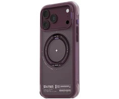 Dėklas Skinarma Atlas MagSafe + Rotating Kick Stand do iPhone 18 Pro Max / 17 Pro Max bordo spalvos
