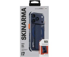 Dėklas Skinarma Haxa Apple iPhone 17 Pro Magnetic Charging + Grip Stand mėlynas