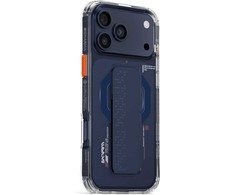 Dėklas Skinarma Haxa Apple iPhone 17 Pro Max Magnetic Charging + Grip Stand mėlynas