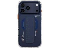 Dėklas Skinarma Haxa Apple iPhone 17 Pro Max Magnetic Charging + Grip Stand mėlynas