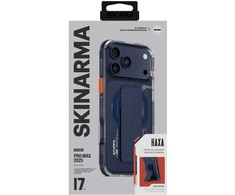 Dėklas Skinarma Haxa Apple iPhone 17 Pro Max Magnetic Charging + Grip Stand mėlynas