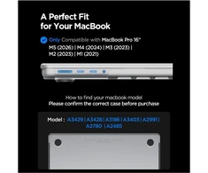 SPIGEN AIRSKIN MACBOOK PRO 16 M1-M5 / M5 PRO / M5 PRO MAX 2021-2026 MATINIS SKAIDRUS DĖKLAS