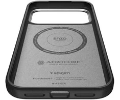 Dėklas Spigen Enzo Aramid T, juodas sidabrinis - iPhone 17 Pro Max