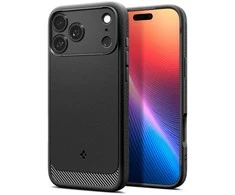 „Spigen Rugged Armor Mag MagSafe“ dėklas, skirtas iPhone 17 Pro Max – matinis juodas