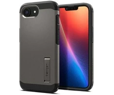 Spigen Tough Armor MagSafe Apple iPhone SE 4 (2025) su Stand – dėklas telefonui pilkos spalvos