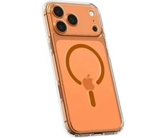 Dėklas „Spigen Ultra Hybrid MagSafe“, skaidrus oranžinis - iPhone 17 Pro