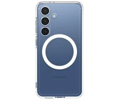 SPIGEN dėklas ULTRA HYBRID MAG suderinamas su MagSafe, skirtas S25 skaidrus / baltas