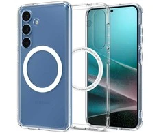 SPIGEN dėklas ULTRA HYBRID MAG suderinamas su MagSafe, skirtas S25 skaidrus / baltas