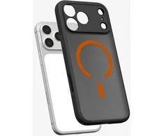 Dėklas Spigen Ultra Hybrid MagSafe, frost juodas oranžinis - iPhone 17 Pro Max
