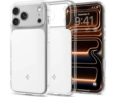„Spigen Ultra Hybrid T“ „MagSafe“ dėklas, skirtas „iPhone 17 Pro“ – skaidrus ir baltas