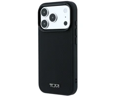 Dėklas Tumi Leather Ballistic Pattern MagSafe do iPhone 18 Pro / 17 Pro juoda
