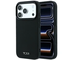Dėklas Tumi Leather Ballistic Pattern MagSafe do iPhone 18 Pro Max / 17 Pro Max juoda