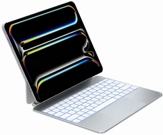 Dėklas Typecase Edge Pro su klaviatūra do iPad Air 13" M2 2024 / M3 2025 / M4 2026 sidabrinė