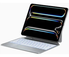 Dėklas Typecase Edge Pro su klaviatūra do iPad Pro 13" M4 2024 / M5 2025 sidabrinė