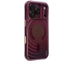 Dėklas UNIQ Coehl Vela, skirtas iPhone 18 Pro / 17 Pro, su magnetiniu įkrovimu, bordo spalvos