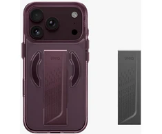 Dėklas UNIQ Heldro Air, skirtas iPhone 18 Pro / 17 Pro, su Magclick Charging, burgundo spalvos