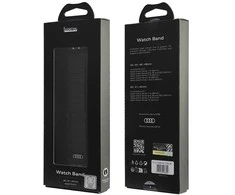 Audi Logo natūralios odos magnetinis žiedinis dirželis Apple Watch 40 / 41 / 42 mm - Juodas
