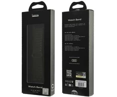 Audi Logo natūralios odos magnetinis žiedinis dirželis Apple Watch 44 / 45 / 46 / 49 mm - Juodas