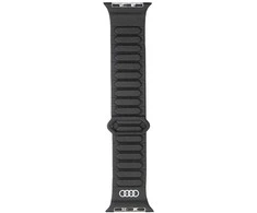 Audi Logo sintetinės odos magnetinis žiedinis dirželis Apple Watch 40/41/42 mm - Juodas
