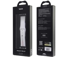 Audi Sport Raudona Logo Silikoninis laikrodžio dirželis Apple Watch 40 / 41 / 42 mm - baltas