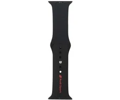Audi Sport Raudona Logo Silicone Watch Strap for Apple Watch 44 / 45 / 46 / 49 mm - juodas