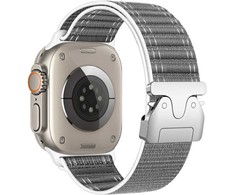 Beline Woven Nylon Diagonal Style Parachute apyrankė skirta Apple Watch 42/44/45/49mm pilkos spalvos