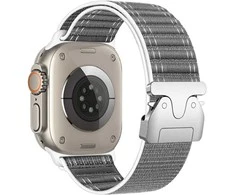 Beline Woven Nylon Diagonal Style Parachute apyrankė skirta Apple Watch 42/44/45/49mm pilkos spalvos