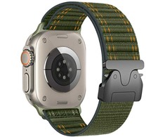 Beline Woven Nylon Diagonal Style Parachute apyrankė skirta Apple Watch 42/44/45/49mm žalios spalvos