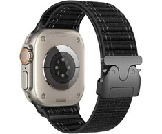 Beline Woven Nylon Diagonal Style Parachute apyrankė skirta Apple Watch 38/40/41mm juodos spalvos