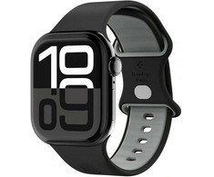 Juoda apyrankė Apple Watch 6 / 7 / 8 / 9 / 10 / SE / Ultra 1 / 2 (44 / 45 / 46 / 49 mm) laikrodžiui „Spigen Nano Pop”